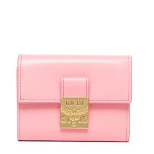 MCM Tracy Trifold Wallet in Spanish Leather Pink/ Plumeria